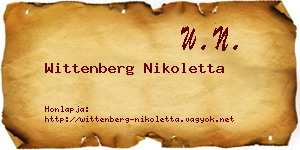 Wittenberg Nikoletta névjegykártya