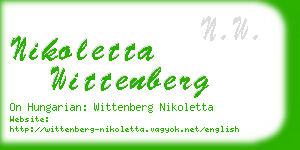 nikoletta wittenberg business card